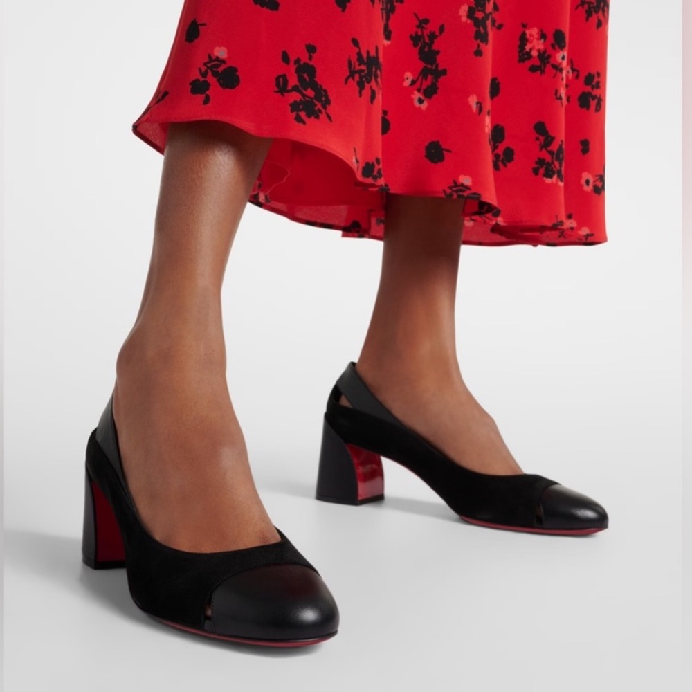NWT Christian Louboutin Miss Duvette mixed leather heels / pumps